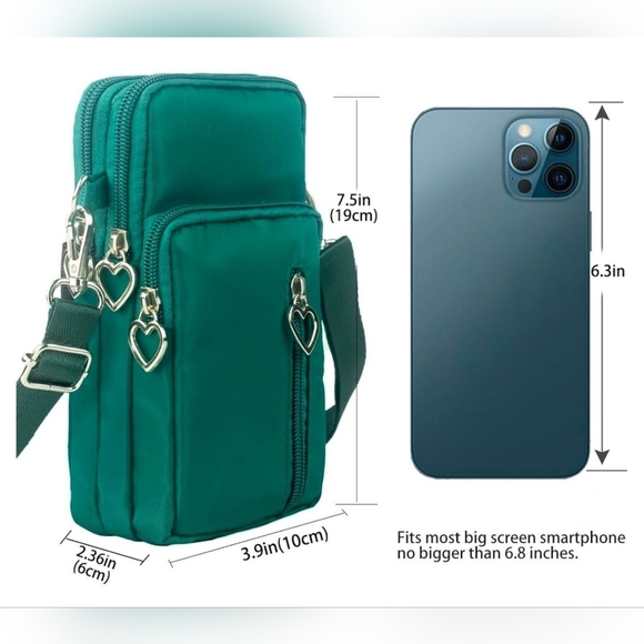 Crossbody Bag Cell Phone Sleeve Concert Venue Bag Adiustable Strap Arm Wrist NWT - Picture 4 of 9